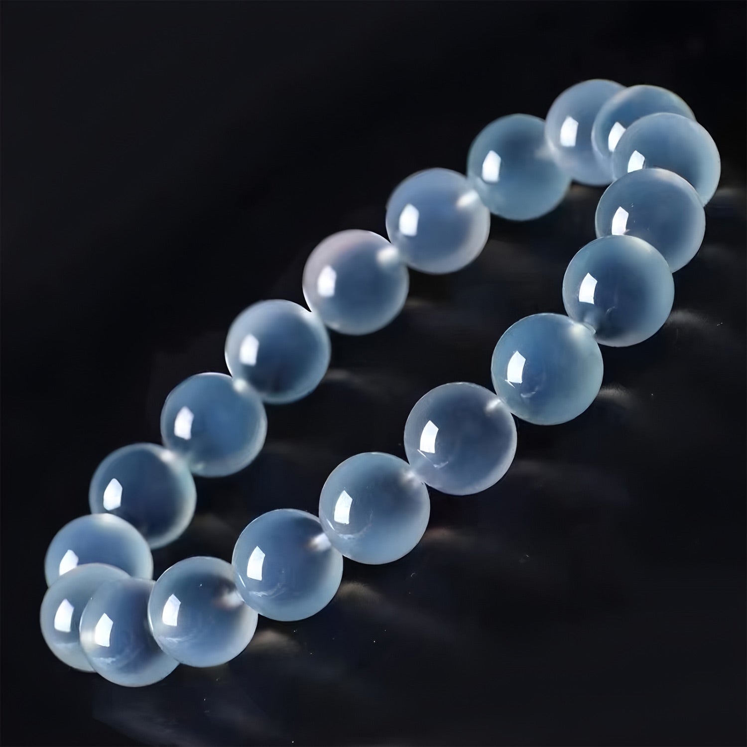 Elegant deep blue jade bracelet