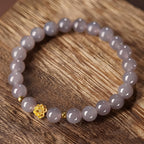 Elegant and deep purple jade bracelet