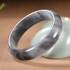 Natural Light Gray Nephrite Jade Bracelet