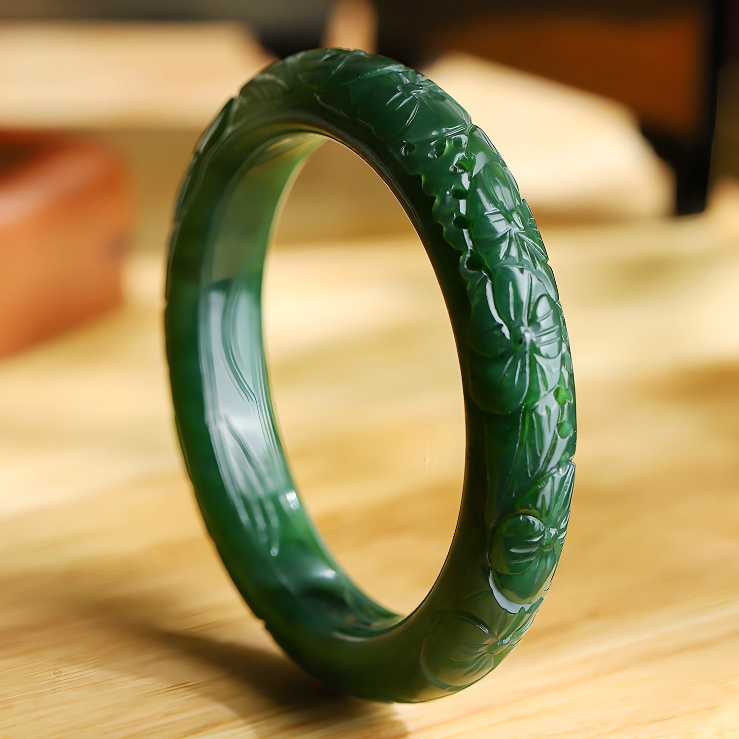 Natural Hetian jade old material jasper hand-carved green jade Bangles