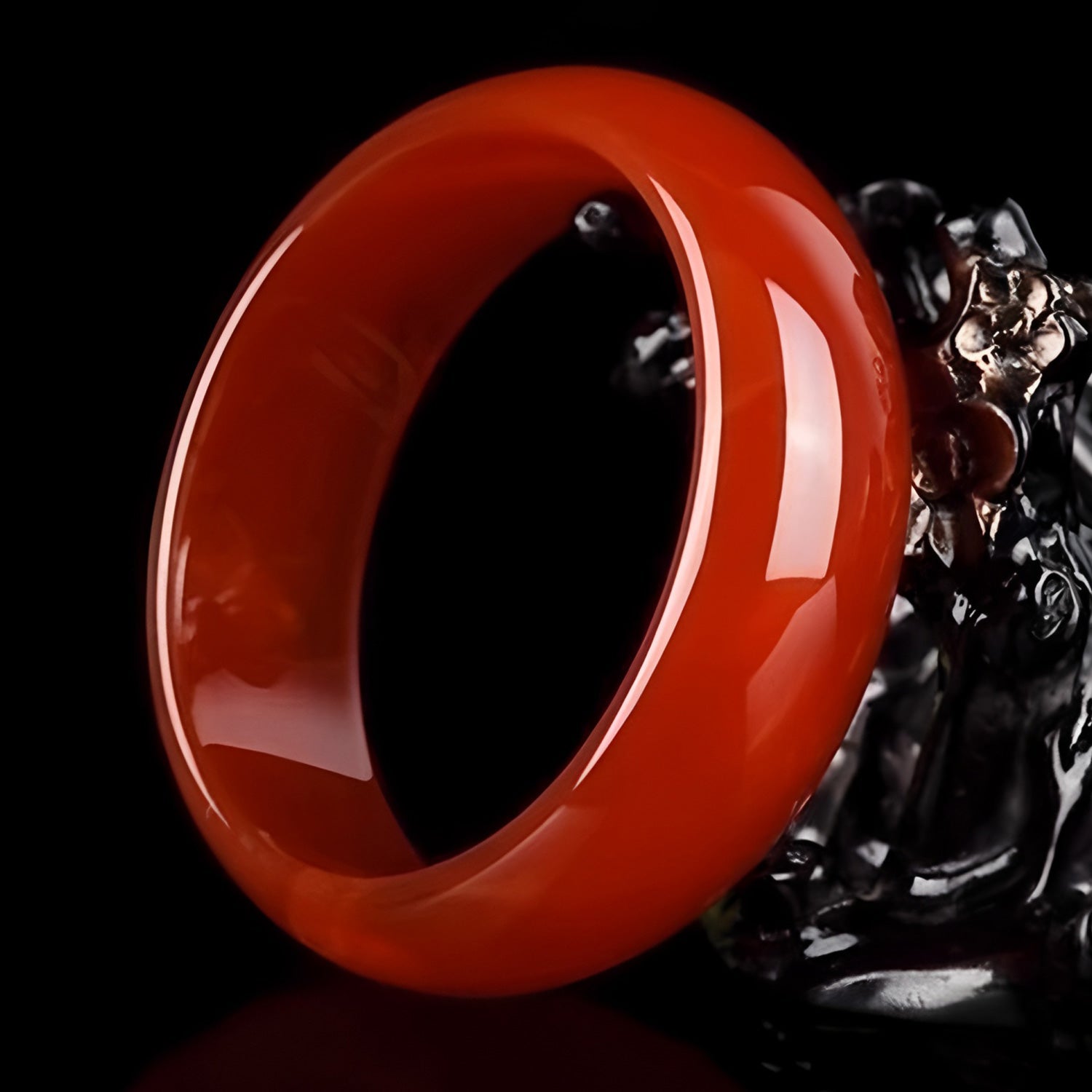 ■Luck and Health■ Brand New Genuine Jade Widened Rich Red Jade Bangles