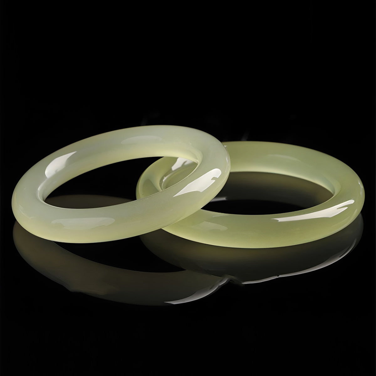 Natural Jade Bracelet Green White Jade light Green Bracelet