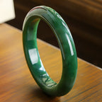 Natural Jasper Dark Green Jade Bangles