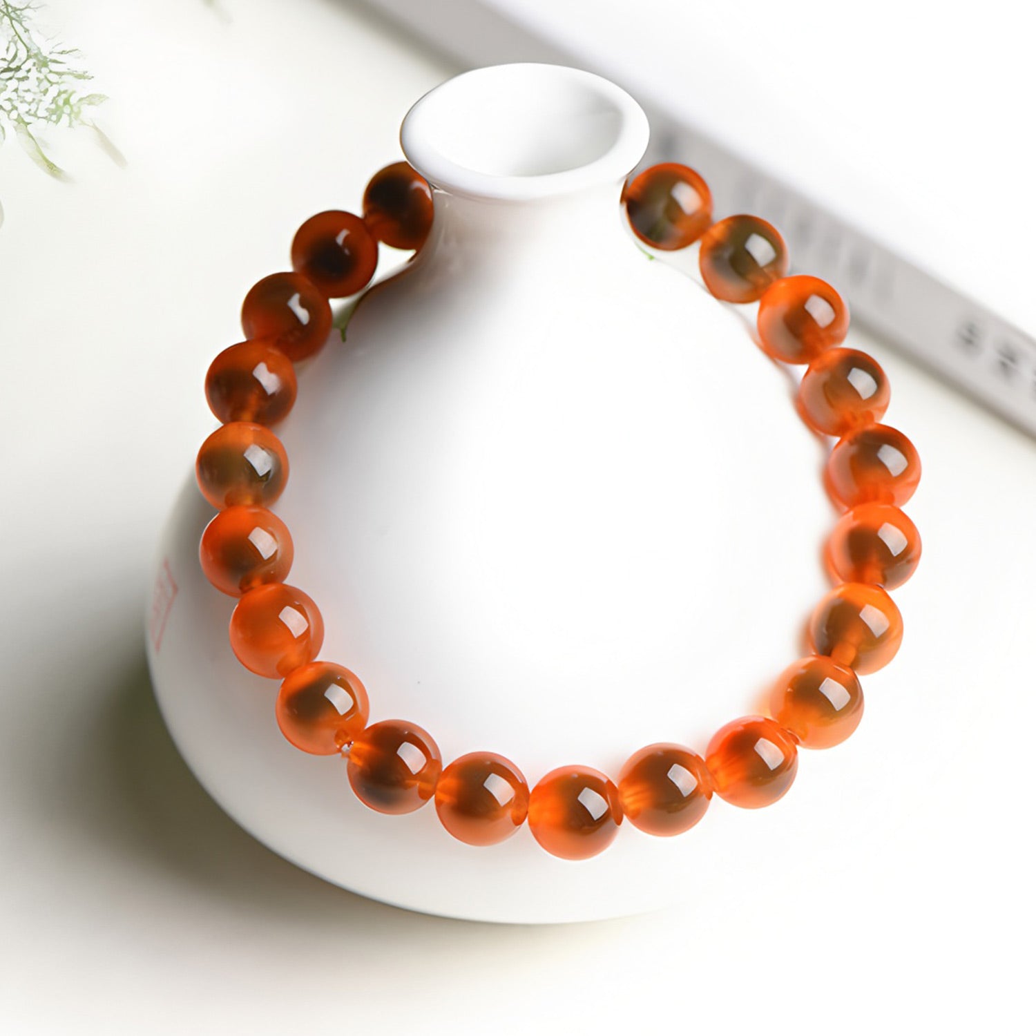 Elegant gradient agate orange bracelet