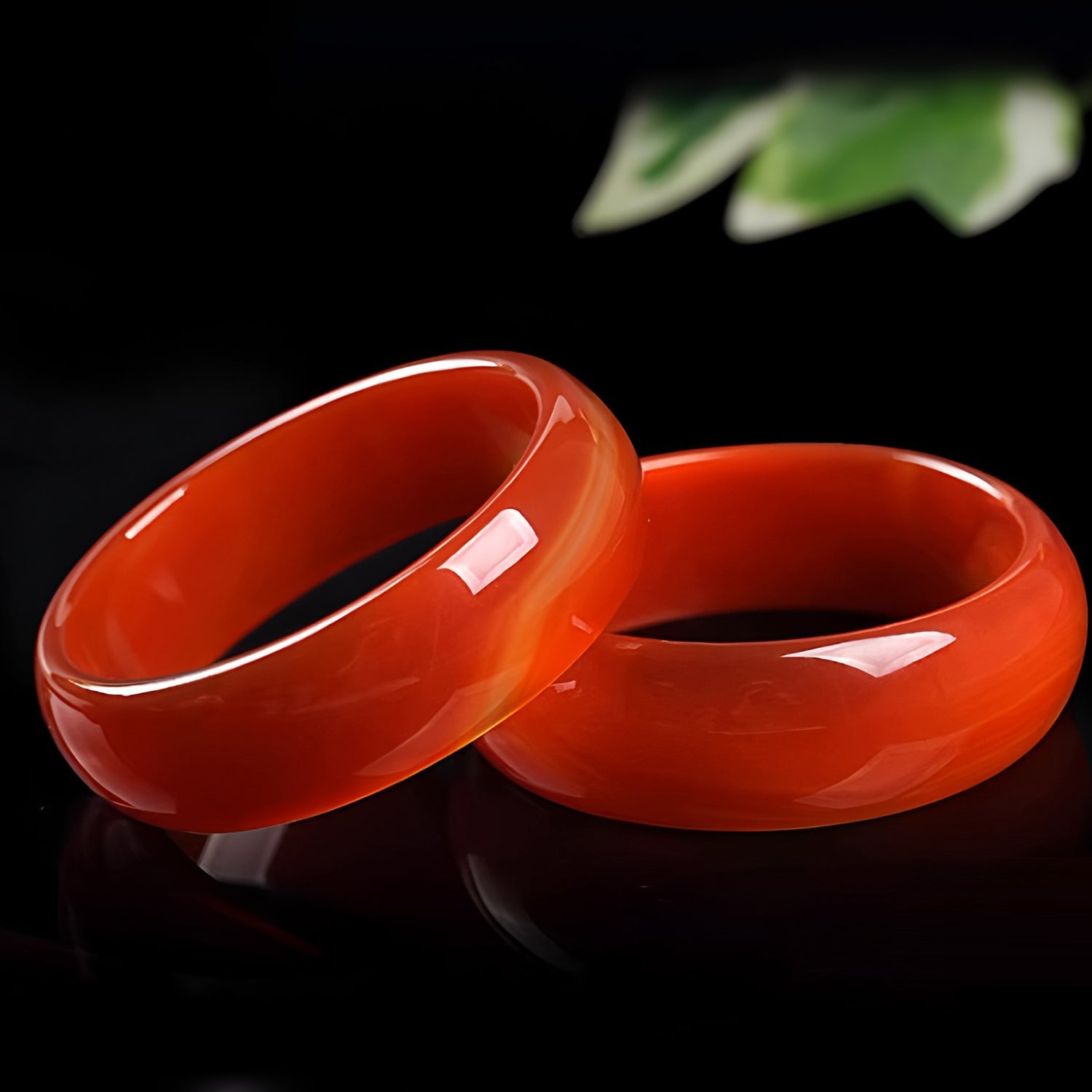 ■Luck and Health■ Brand New Genuine Jade Widened Rich Red Jade Bangles