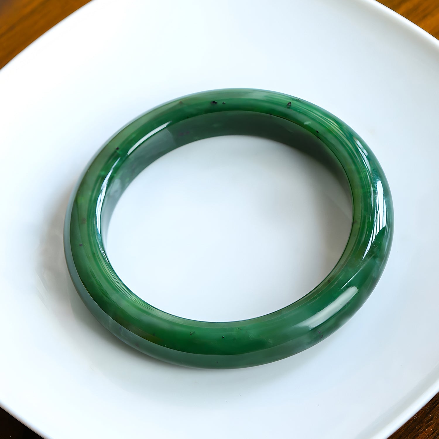 Natural Jasper Dark Green Jade Bangles