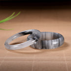 Natural Light Gray Nephrite Jade Bracelet