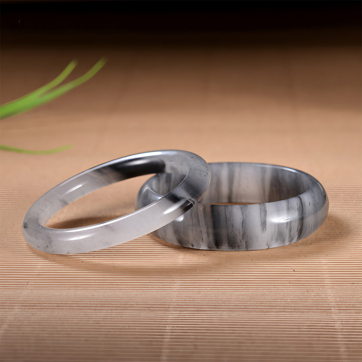 Natural Light Gray Nephrite Jade Bracelet