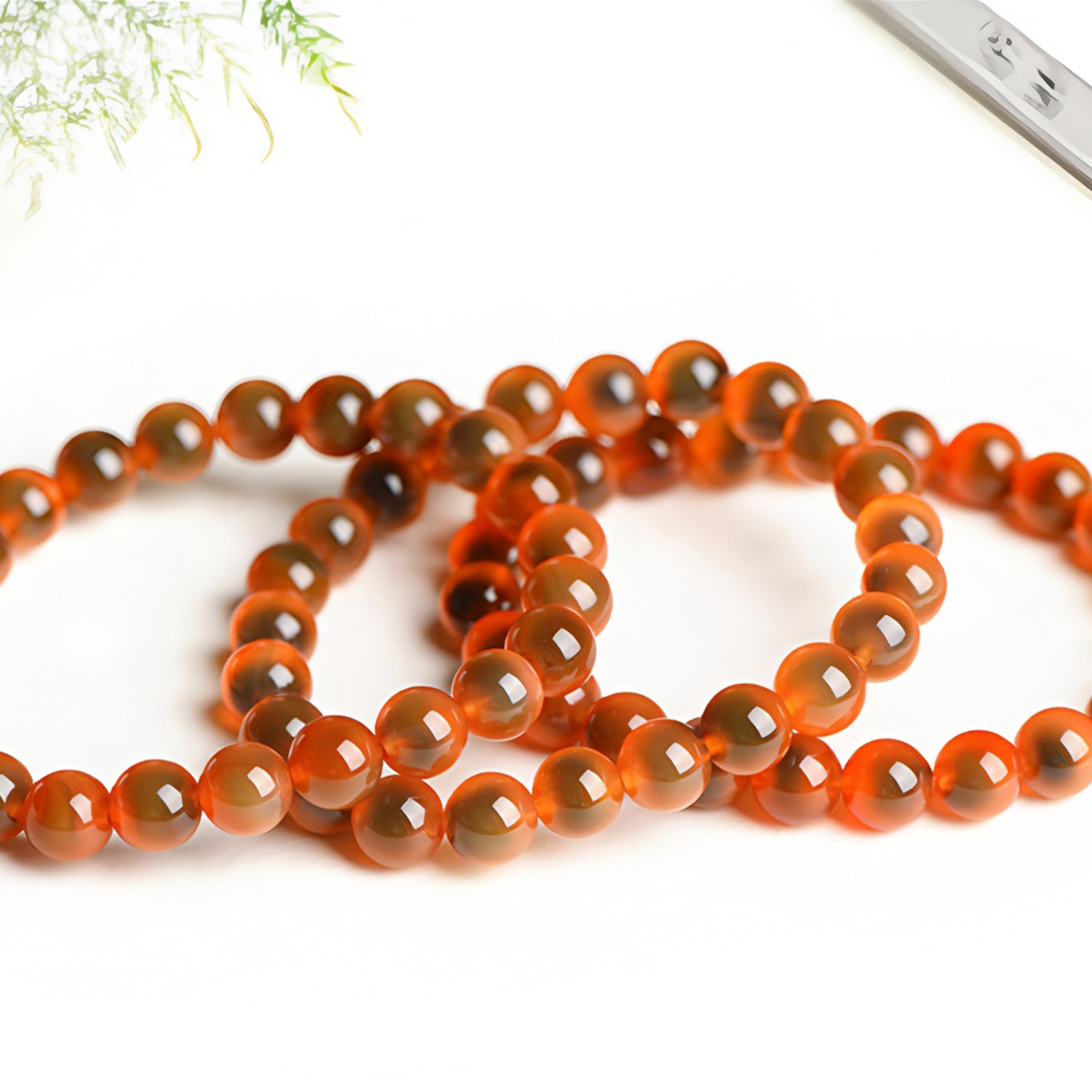 Elegant gradient agate orange bracelet