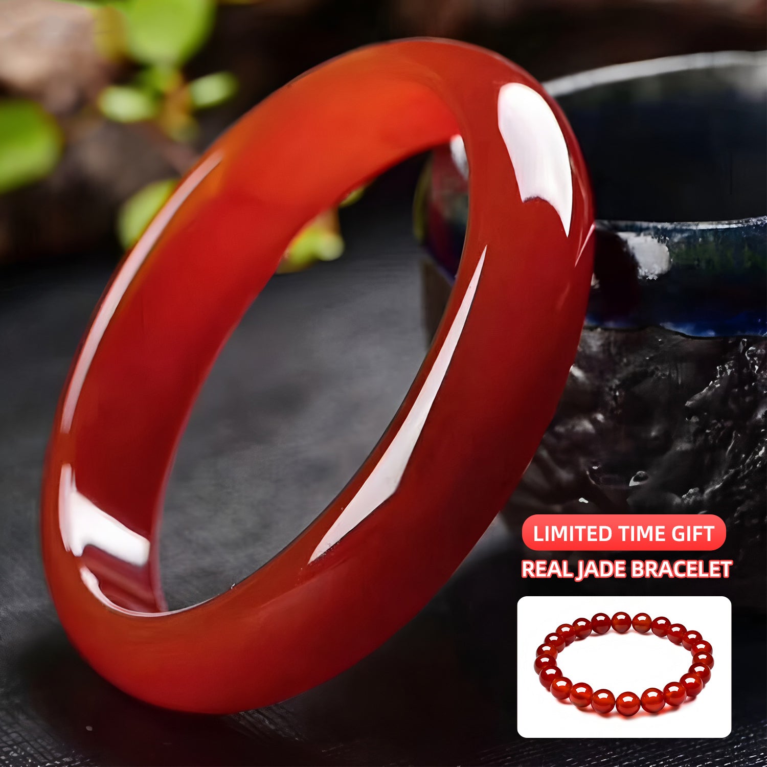 ■Luck and Health■Natural Jade Bracelet Chalcedony RedJade Bracelet