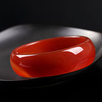 ■Luck and Health■ Brand New Genuine Jade Widened Rich Red Jade Bangles