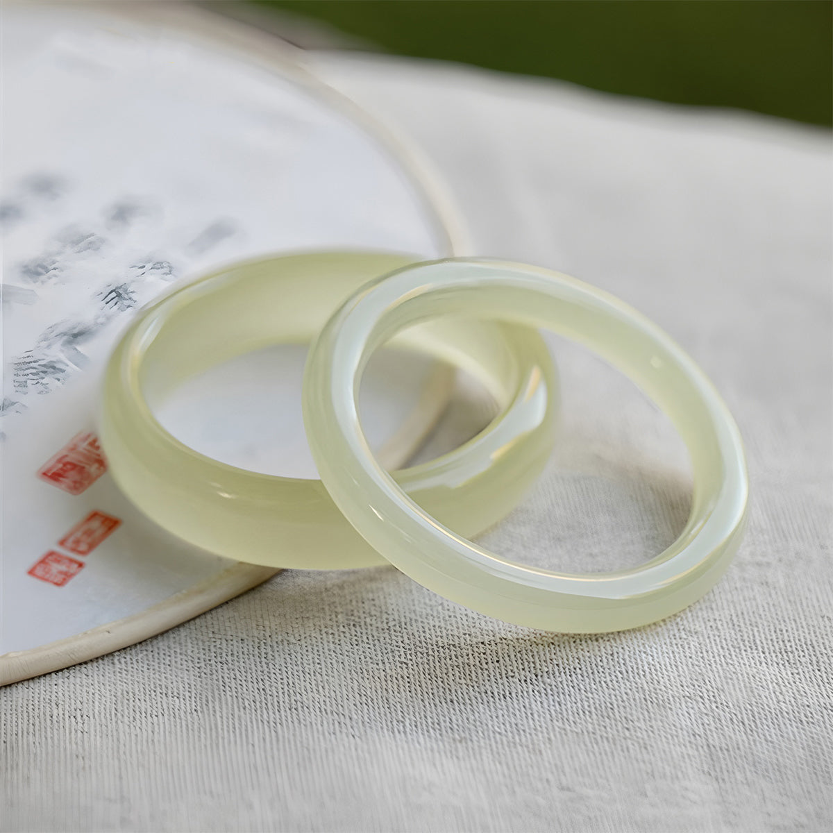 Natural Jade Bracelet Green White Jade light Green Bracelet