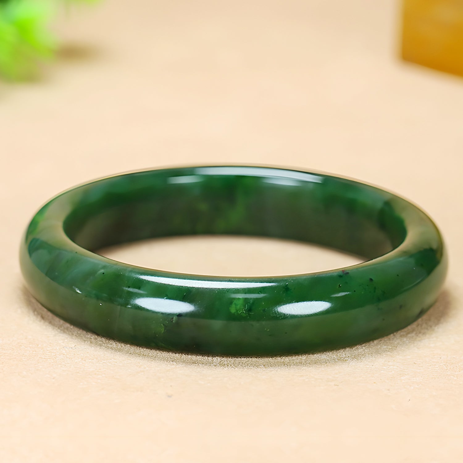 Natural Jasper Dark Green Jade Bangles