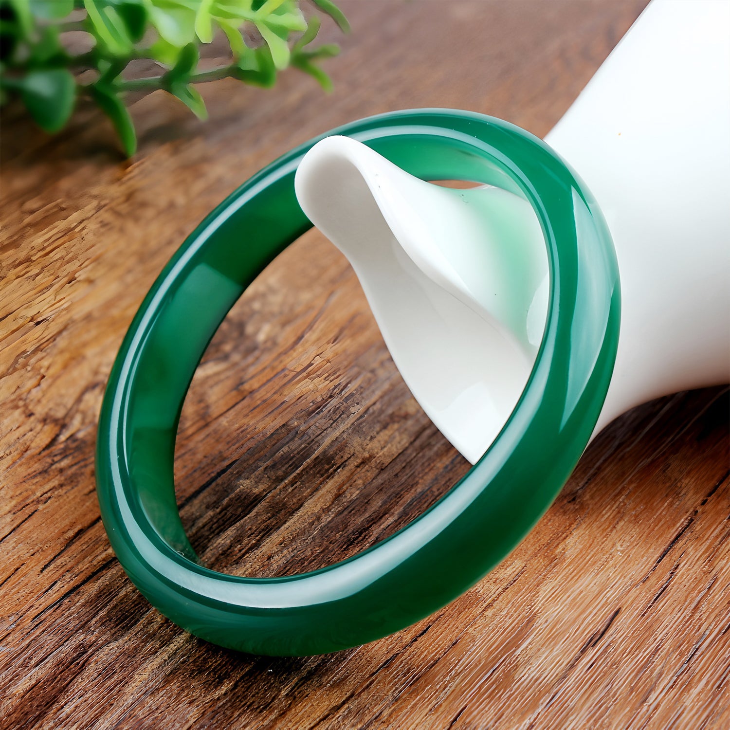 Natural Chalcedony Green Jade Bangles