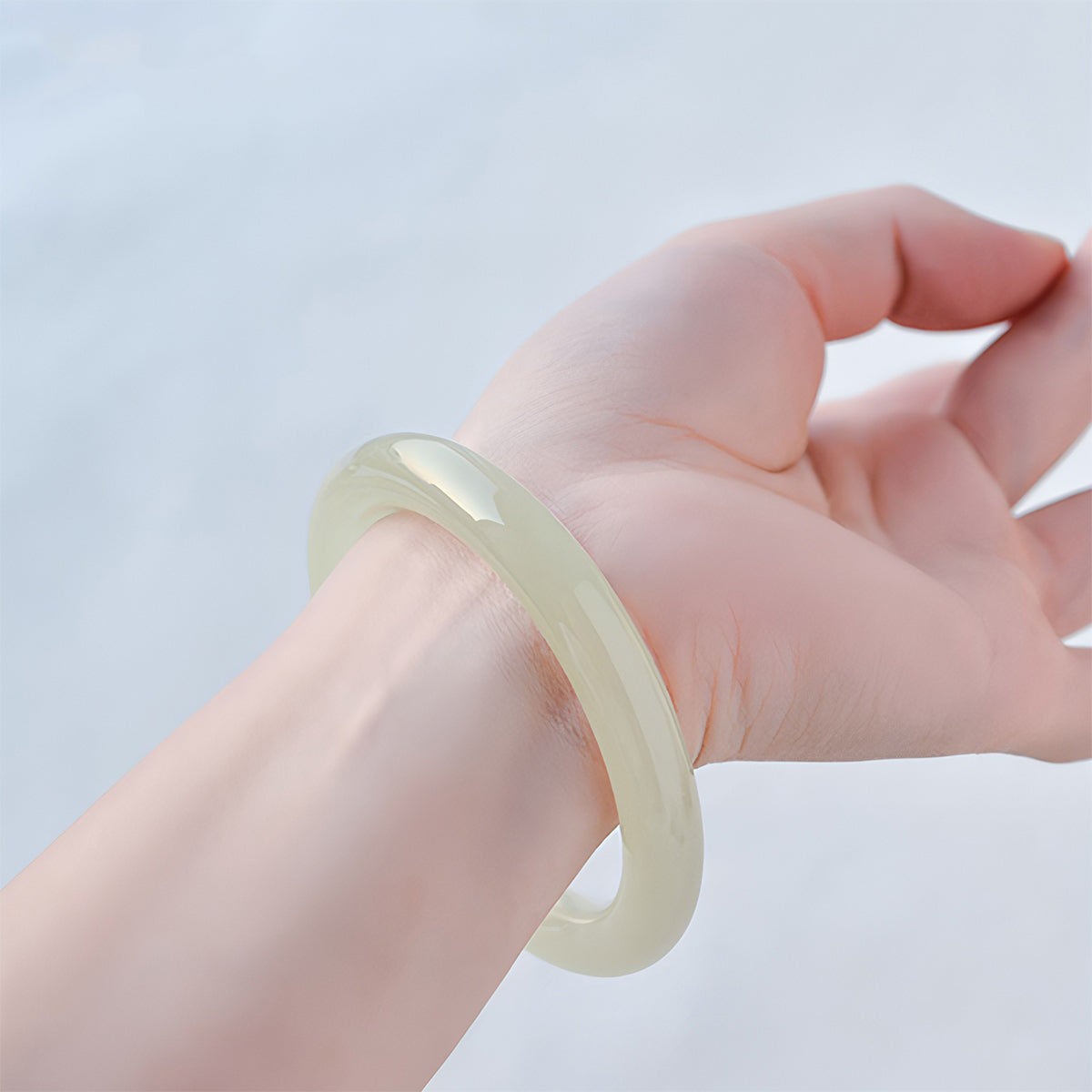 Natural Jade Bracelet Green White Jade light Green Bracelet