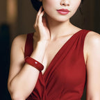 ■Luck and Health■ Brand New Genuine Jade Widened Rich Red Jade Bangles