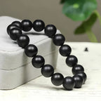 Natural Hetian Jade Black Jade Beaded Bracelet