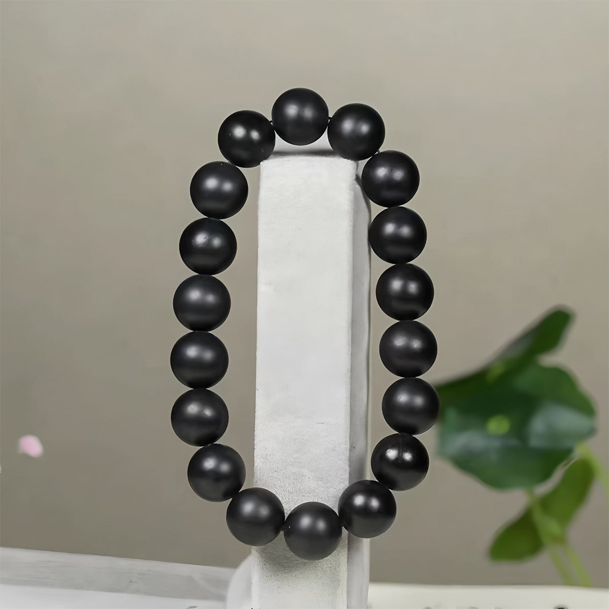 Natural Hetian Jade Black Jade Beaded Bracelet