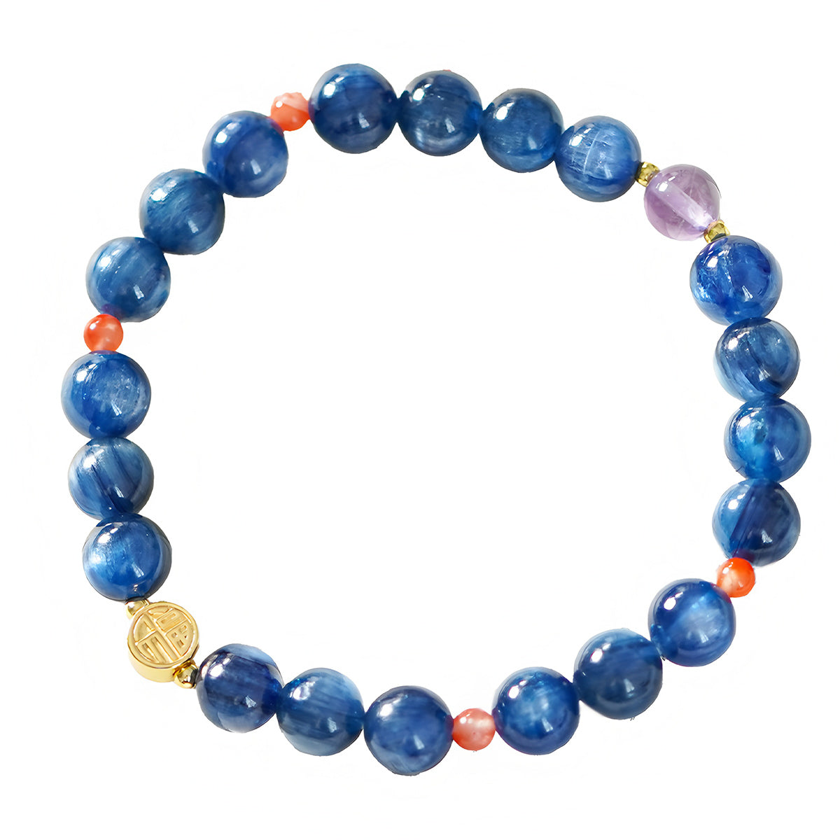 Natural Kyanite Blue Jade Beaded Bracelet£¨Bead width 7mm£©