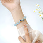 Ocean Blue Auspicious Jade Beaded Bracelet£¨Bead width 8mm£©