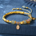 999 Silver Hetian Jade Butterfly Tassel Half Bracelet£¨elastic cord£©