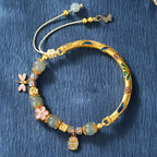 999 Silver Hetian Jade Butterfly Tassel Half Bracelet£¨elastic cord£©