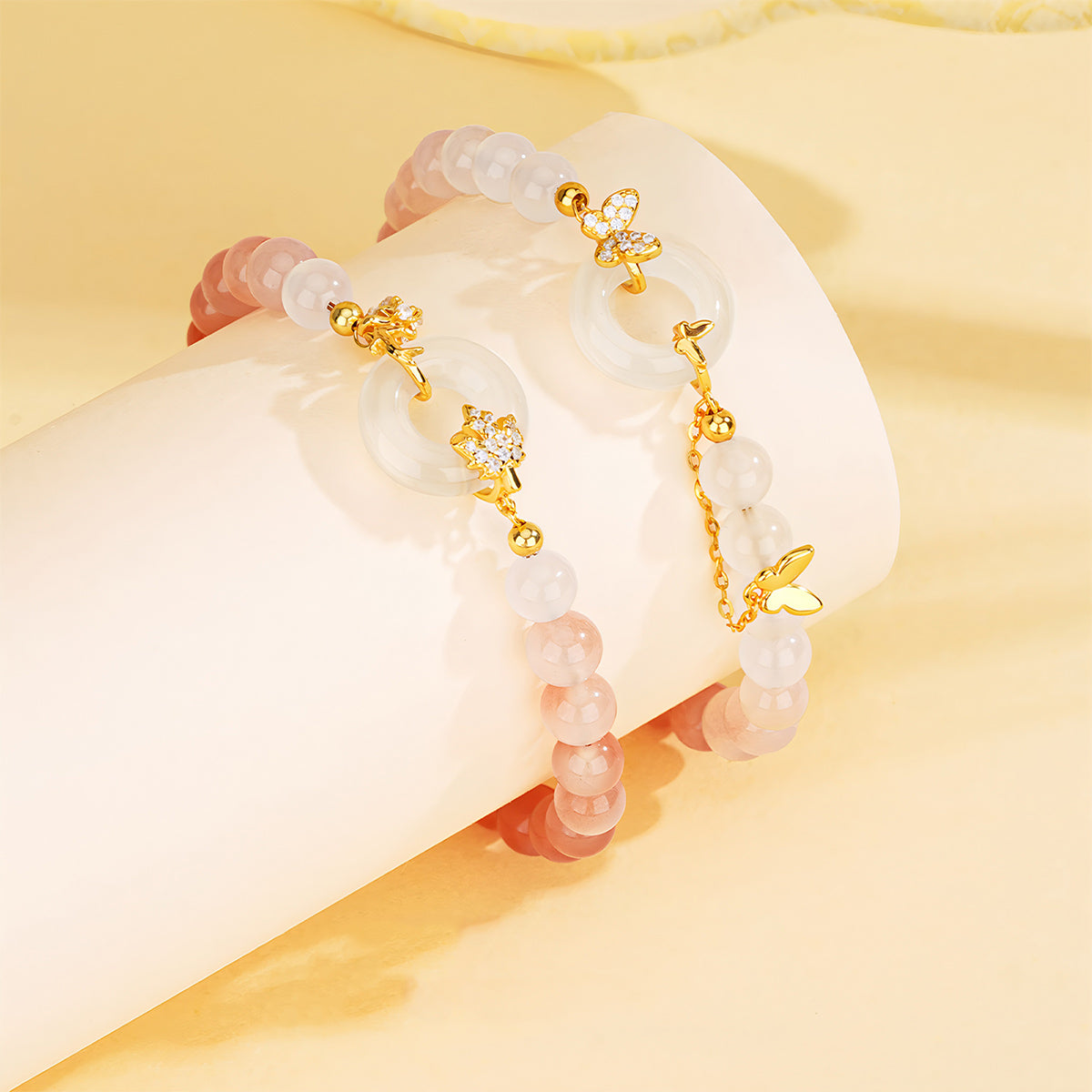 S925 silver new Chinese style gradient jade bracelet£¨Bead width 6mm£©