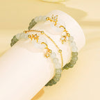 S925 silver new Chinese style gradient jade bracelet£¨Bead width 6mm£©