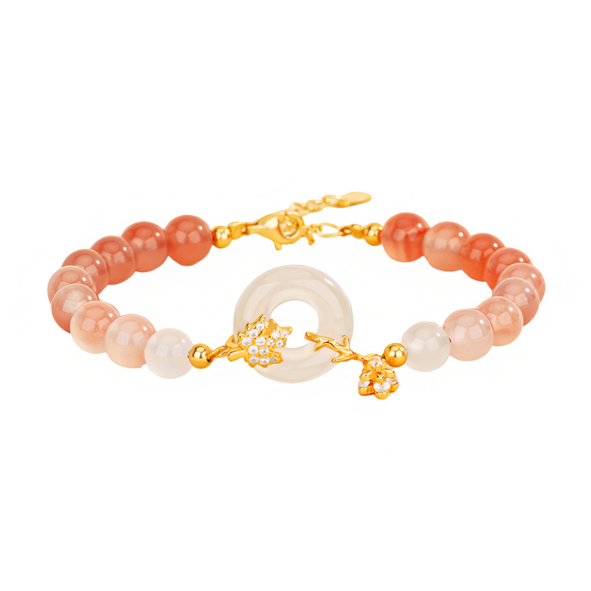 S925 silver new Chinese style gradient jade bracelet£¨Bead width 6mm£©