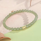 Natural Hetian Jade Broken Gold Classic Jade Bead Bracelet£¨Bead width 5mm£©