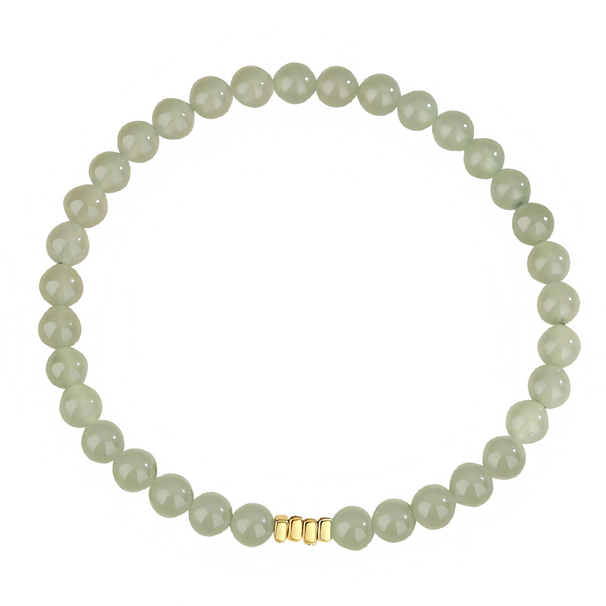 Natural Hetian Jade Broken Gold Classic Jade Bead Bracelet£¨Bead width 5mm£©