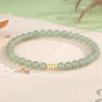 Natural Hetian Jade Broken Gold Classic Jade Bead Bracelet£¨Bead width 5mm£©