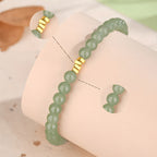 Natural Hetian Jade Broken Gold Classic Jade Bead Bracelet£¨Bead width 5mm£©