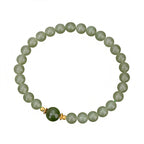 S925 Silver Natural Hetian Jade Classic Jade Beaded Bracelet£¨Bead width 6mm£©