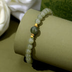 S925 Silver Natural Hetian Jade Classic Jade Beaded Bracelet£¨Bead width 6mm£©
