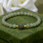 S925 Silver Natural Hetian Jade Classic Jade Beaded Bracelet£¨Bead width 6mm£©