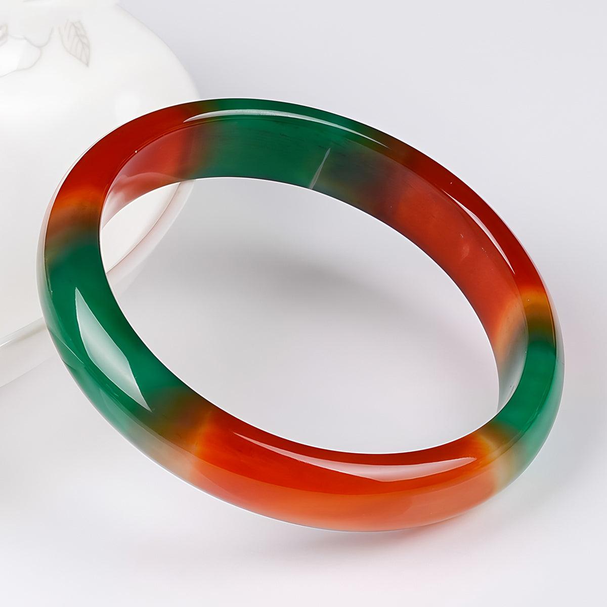 Natural Nephrite Colorful Jade Bracelet