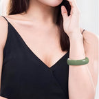 Natural Jade Bracelet  Hetian Jade Dark Green Bracelet