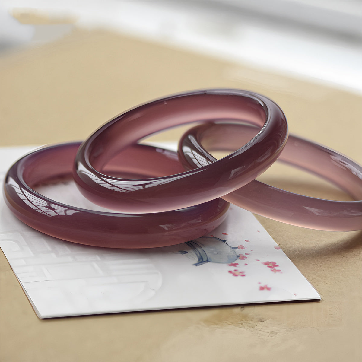 Natural Jade Bracelet Agate Stone Purple Jade Bracelet