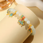 S925 Silver Unicorn Jade Beaded Bracelet
