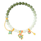 S925 Silver Unicorn Jade Beaded Bracelet