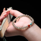 Natural Hetian Jade Smoky Gray Jade Beaded Bracelet