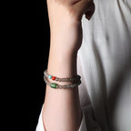 Natural Hetian Jade Smoky Gray Jade Beaded Bracelet