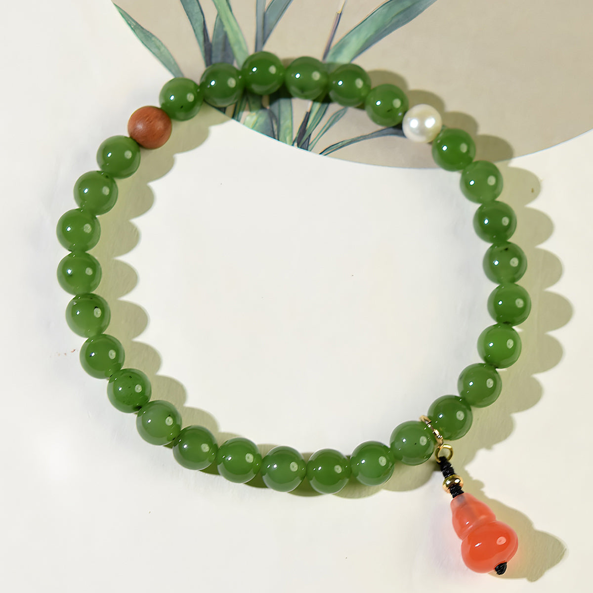 Natural Jasper Red Gourd Peace Jade Bracelet