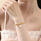 (S925 Silver) Natural Hetian Jade Bamboo Shell Seashell Design Jade Bracelet