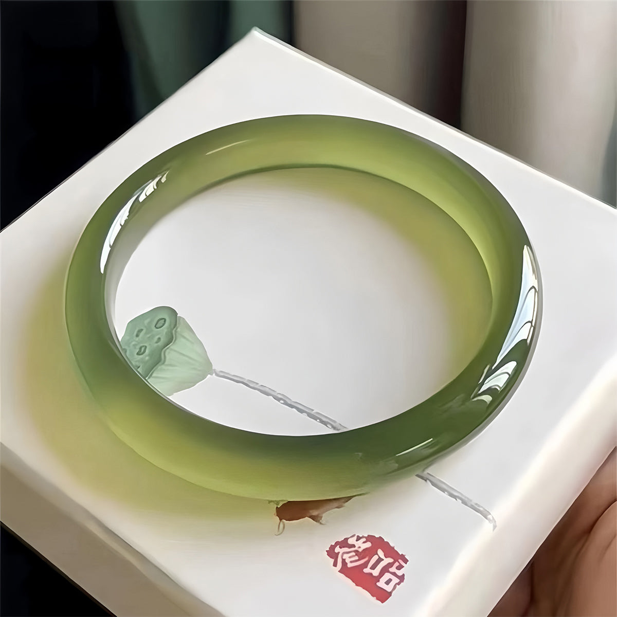 Natural Jade Bracelet Elegant Cyan Bracelet