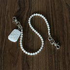 Jade White Stone Bead Pants Chain