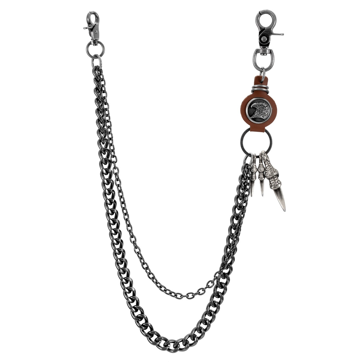 Cowhide Eagle Melon Thick Double-Layer Pants Chain
