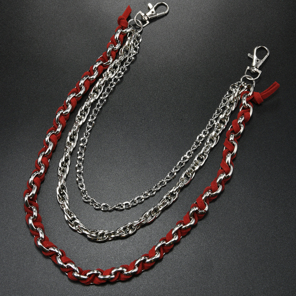 Fashionable and versatile woven multi-layered trouser chain