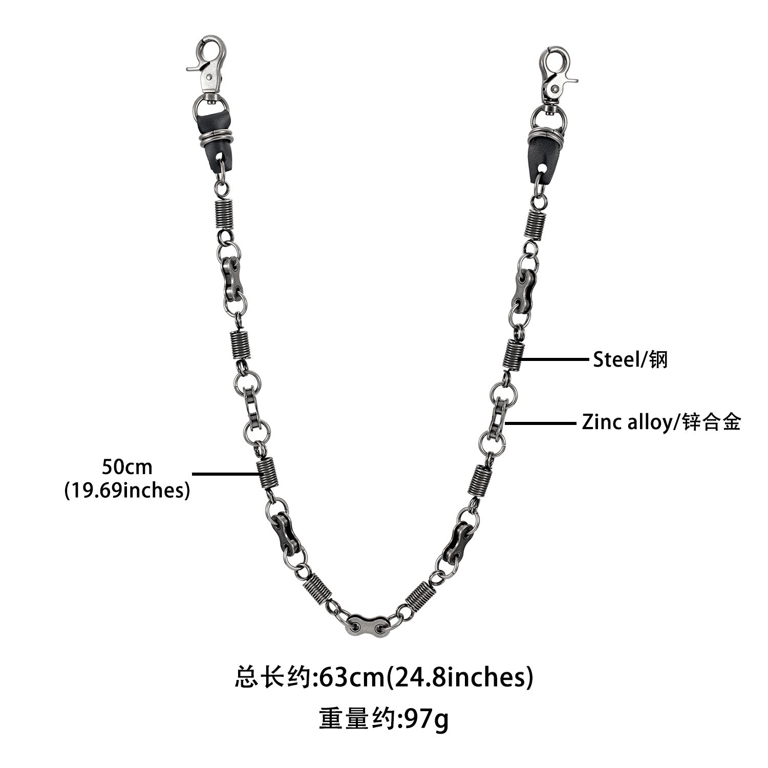 Dark spring trendy trouser chain